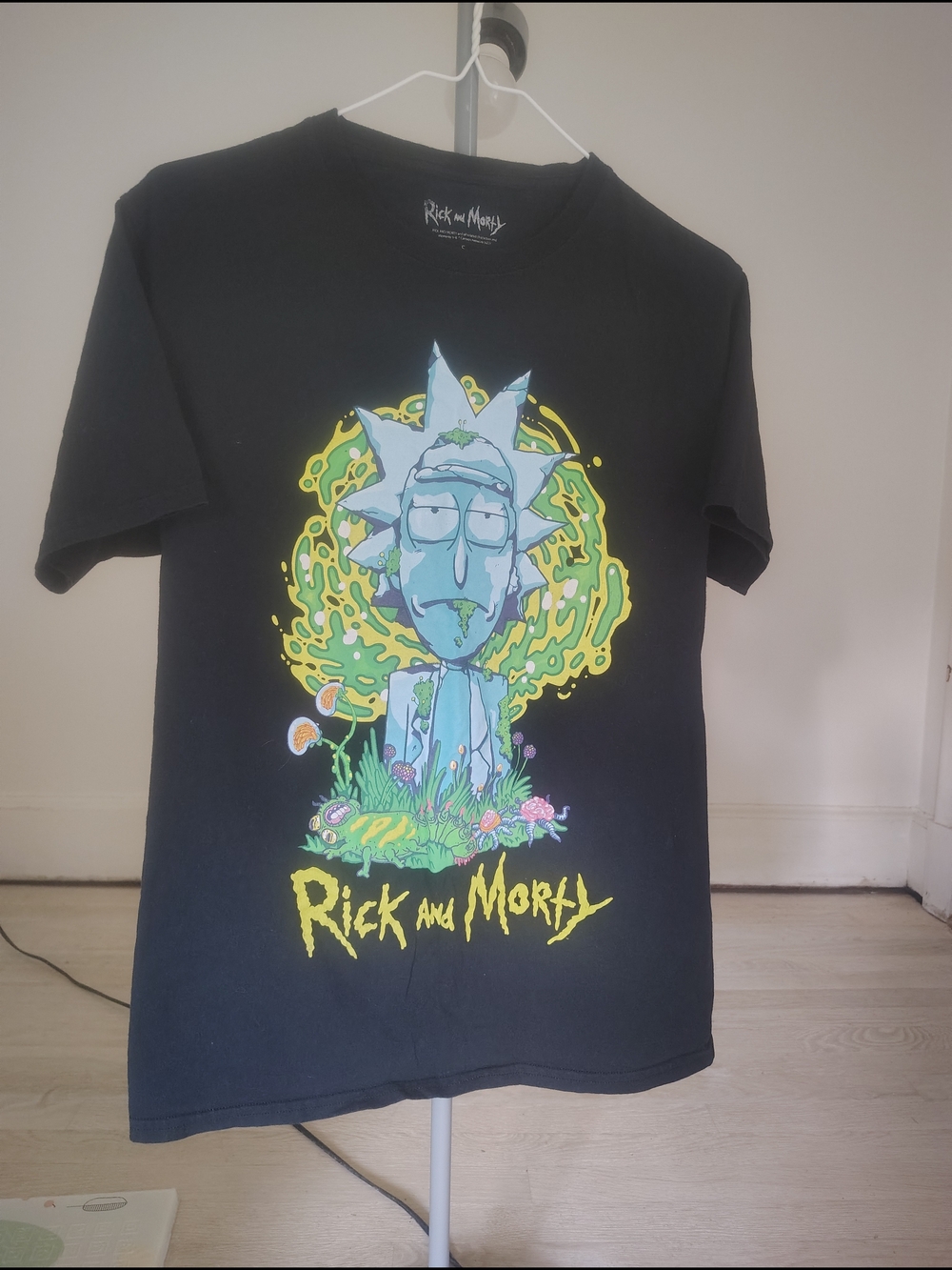 Rick and Morty Men's Black Graphic Tee - Rick Portrait